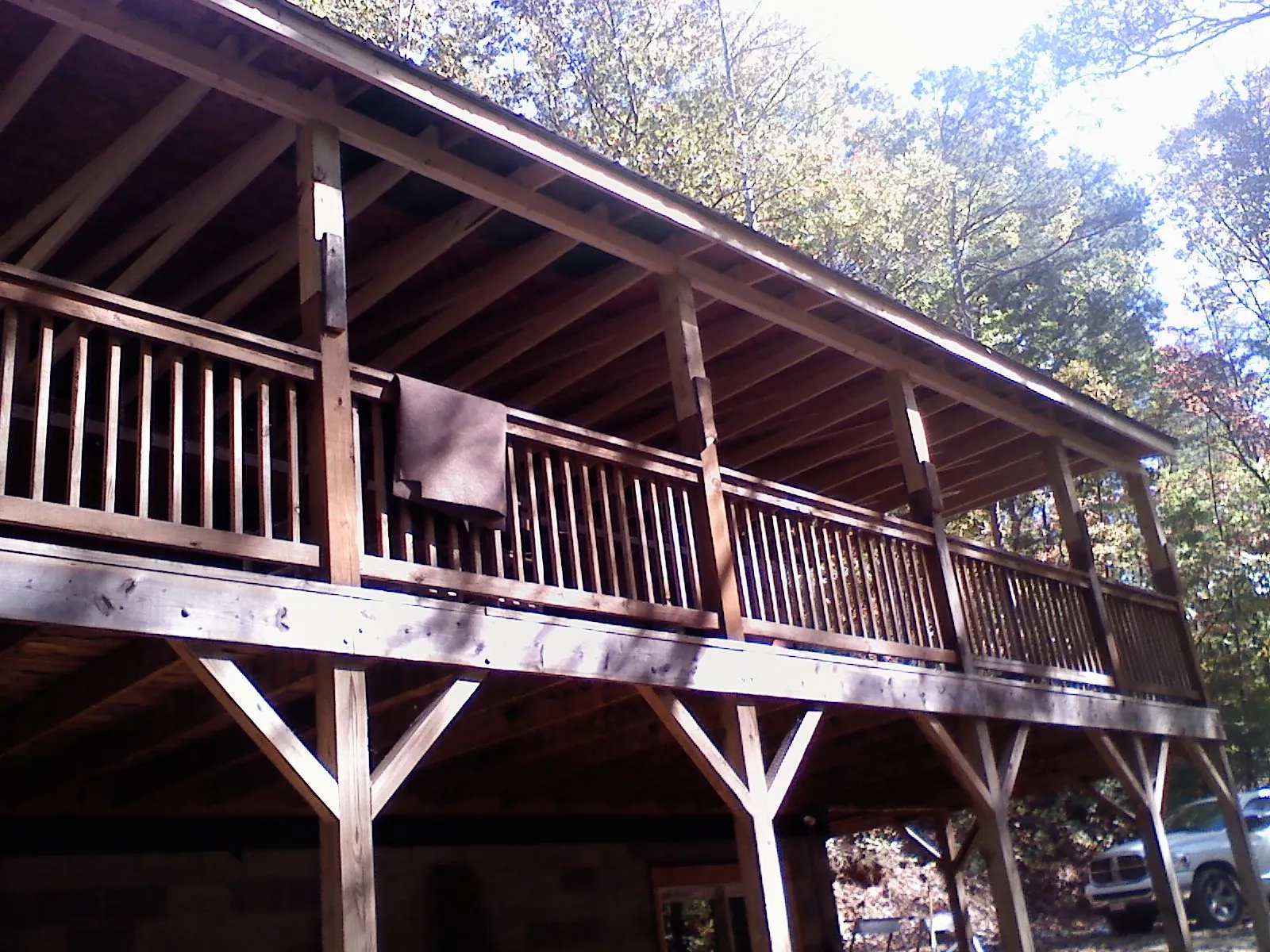 Timber framing under a new elevated porch and deck — Roof Leak Repair in Heath by Roofing Brothers